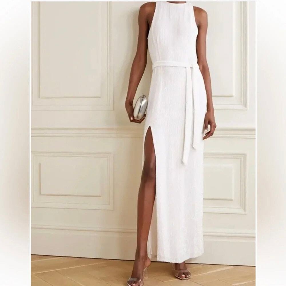 NWT Retrofête Tilly Belted Sequin Maxi Dress with Slit Size Small